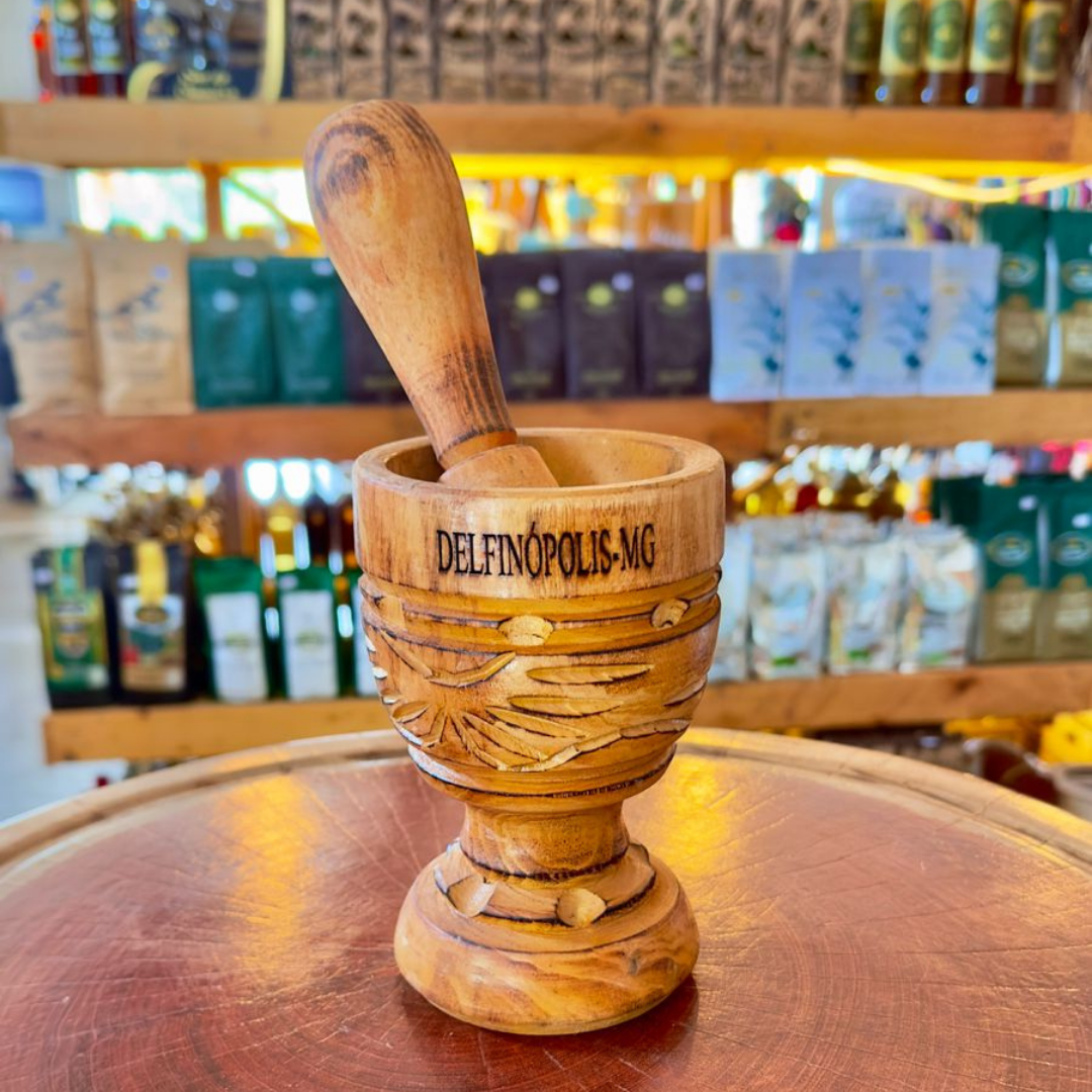 Pilão Artesanal de Madeira